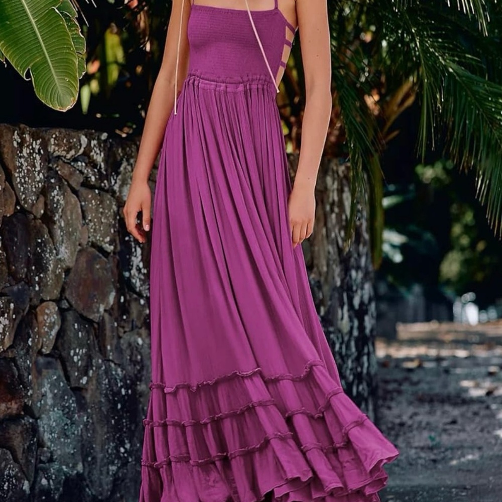Free People Vibrant Purple Maxi Dress
